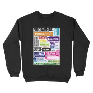Programming Coding Key Vocabulary Literacy and Definitions Unisex Crewneck Sweatshirt