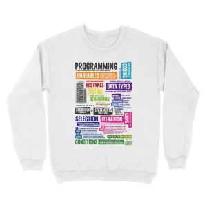 Alternative view of Programming Coding Key Vocabulary Literacy and Definitions Unisex Crewneck Sweatshirt