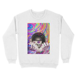 Alternative view of Psychedelic Astronaut (Vintage Effect) Unisex Crewneck Sweatshirt