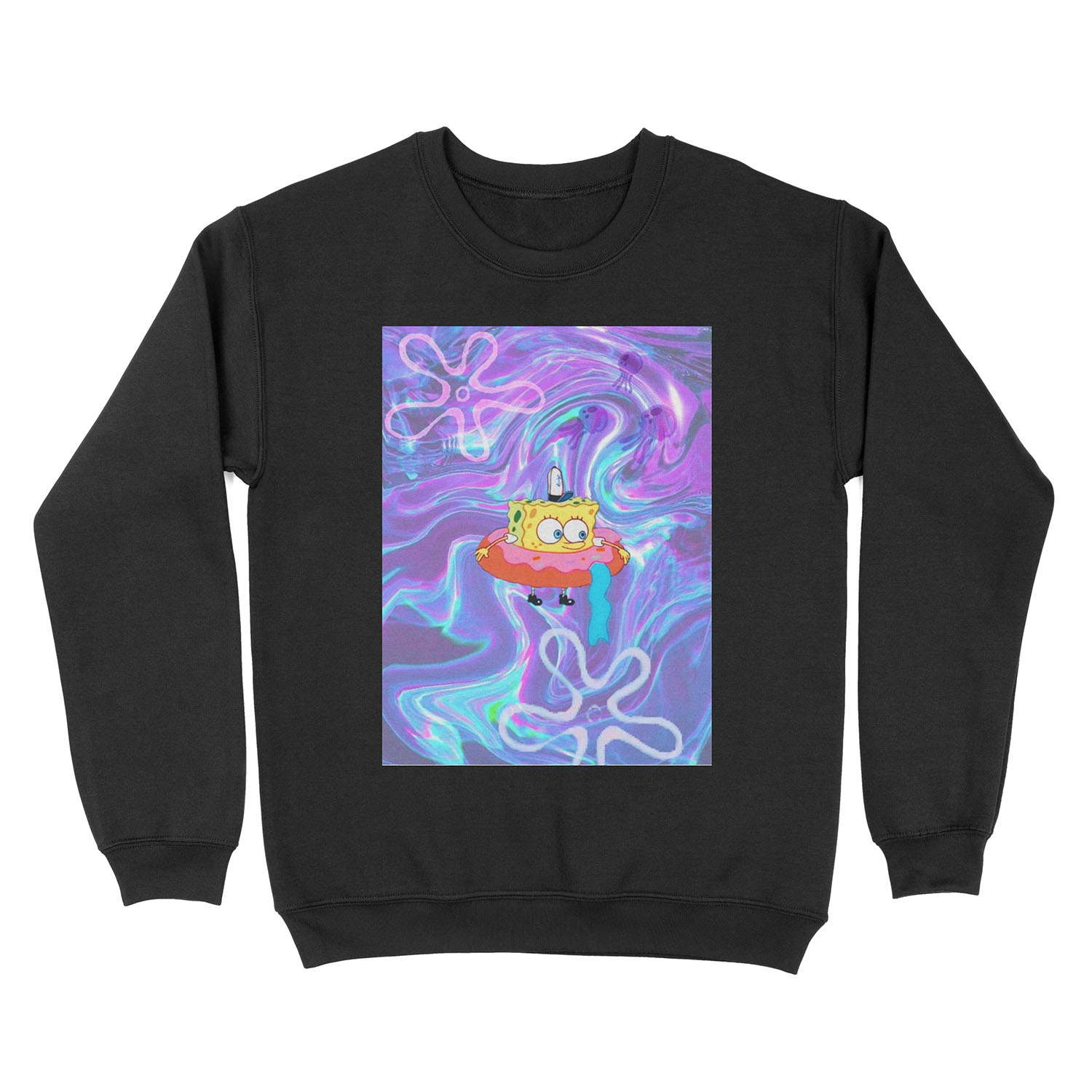 Psychedelic Donut Spongebob Tapestry Unisex Crewneck Sweatshirt
