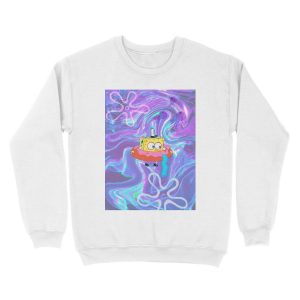 Alternative view of Psychedelic Donut Spongebob Tapestry Unisex Crewneck Sweatshirt