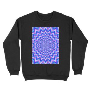 Psychedelic Pulse in Blue and Pink Unisex Crewneck Sweatshirt