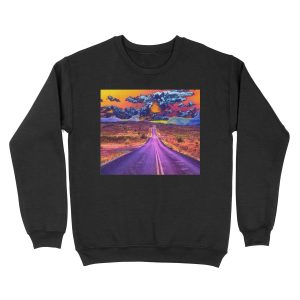 Psychedelic Road Scene Unisex Crewneck Sweatshirt