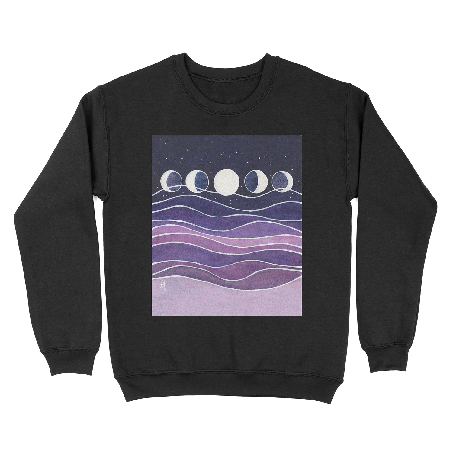 Purple Mountains and Moon Unisex Crewneck Sweatshirt