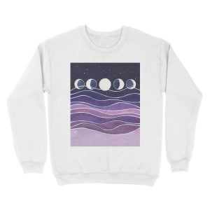 Alternative view of Purple Mountains and Moon Unisex Crewneck Sweatshirt
