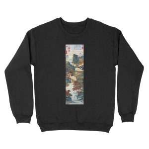 Qiu Ying Fishing under Chinese Sweet Gums Unisex Crewneck Sweatshirt