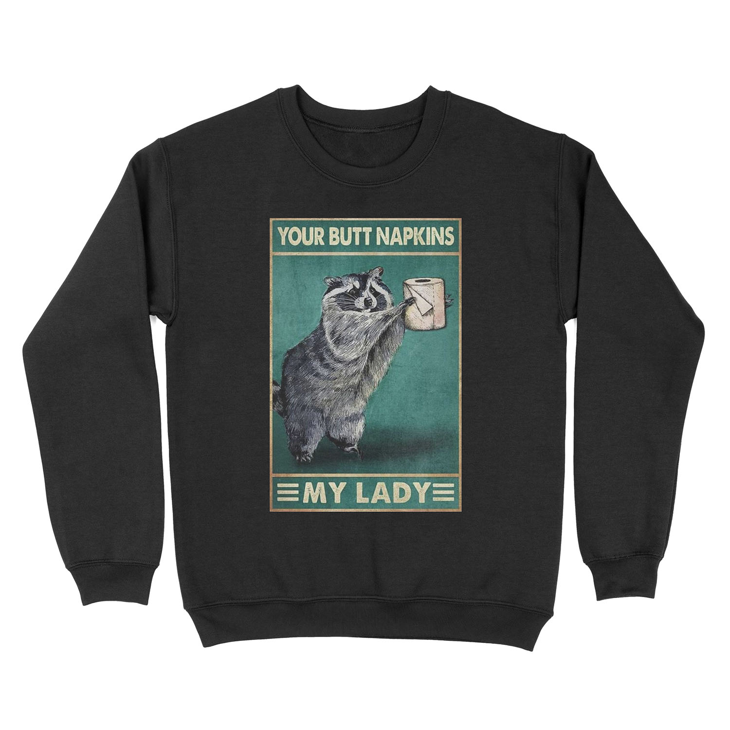 Raccoon Butt Napkins Unisex Crewneck Sweatshirt