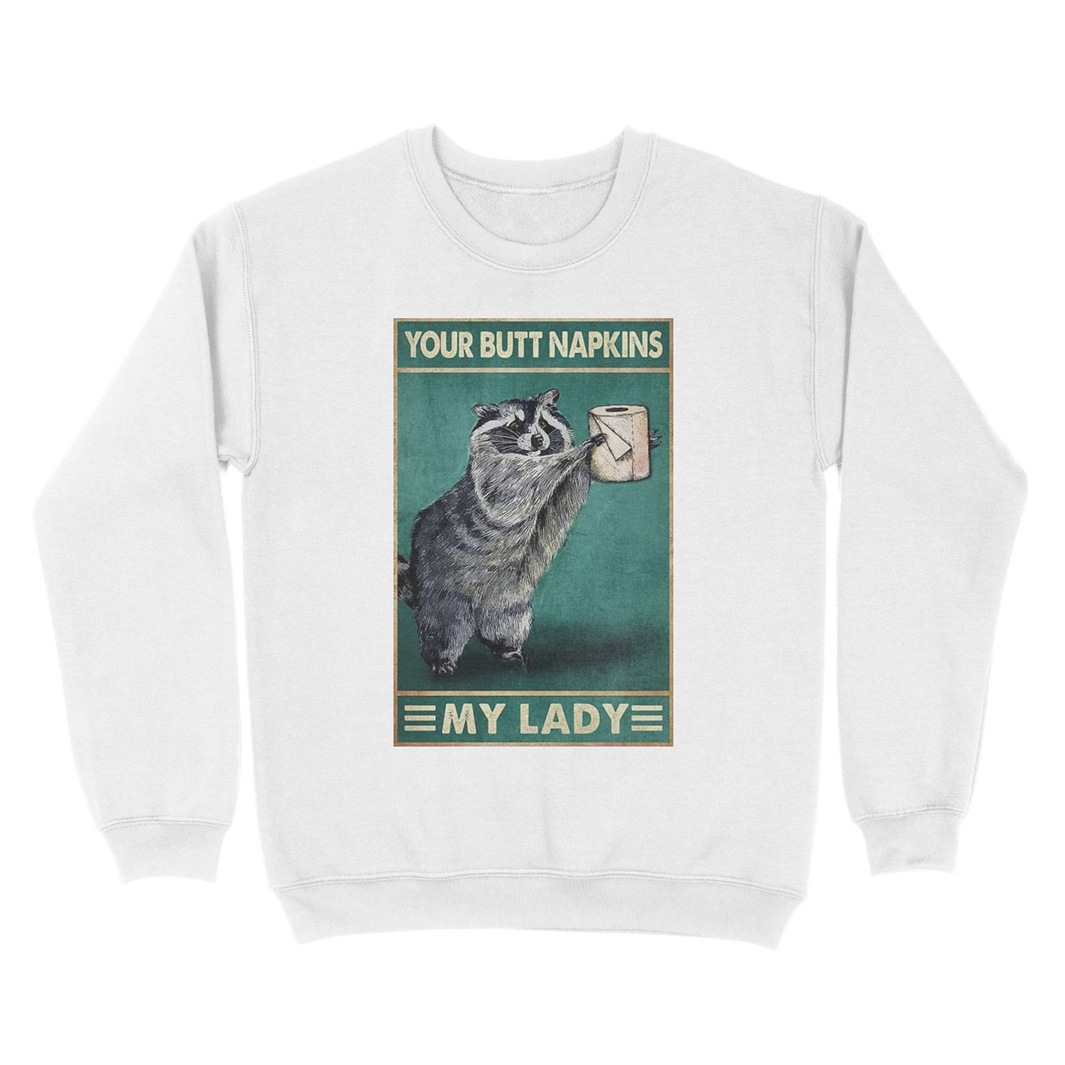 Raccoon Butt Napkins Unisex Crewneck Sweatshirt - Image 2