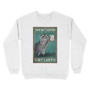 Alternative view of racoon napkins Unisex Crewneck Sweatshirt