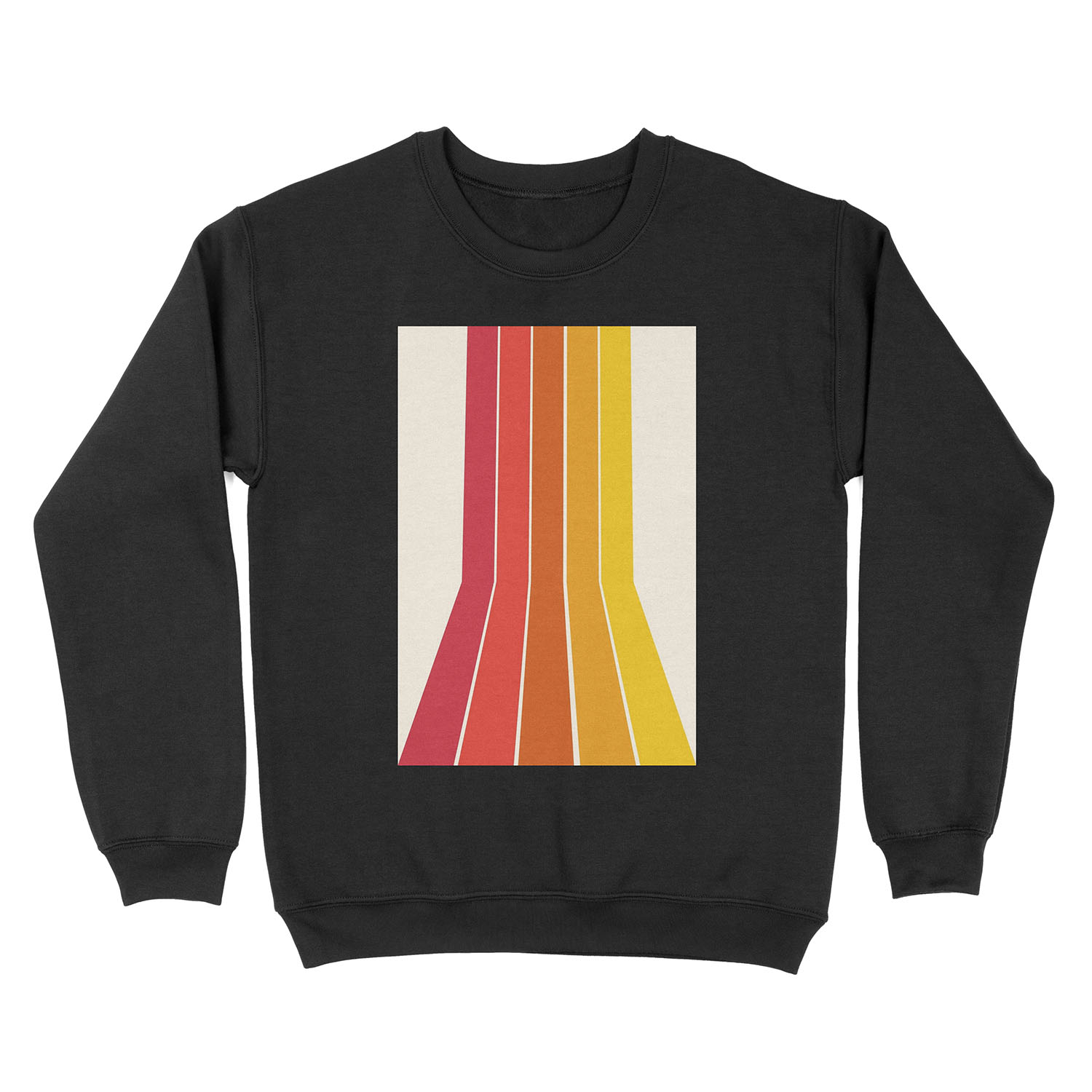 Rad - retro throwback 70s 1970s stripe beach 70's vibes minimal art by Seventy Eight Unisex Crewneck Sweatshirt