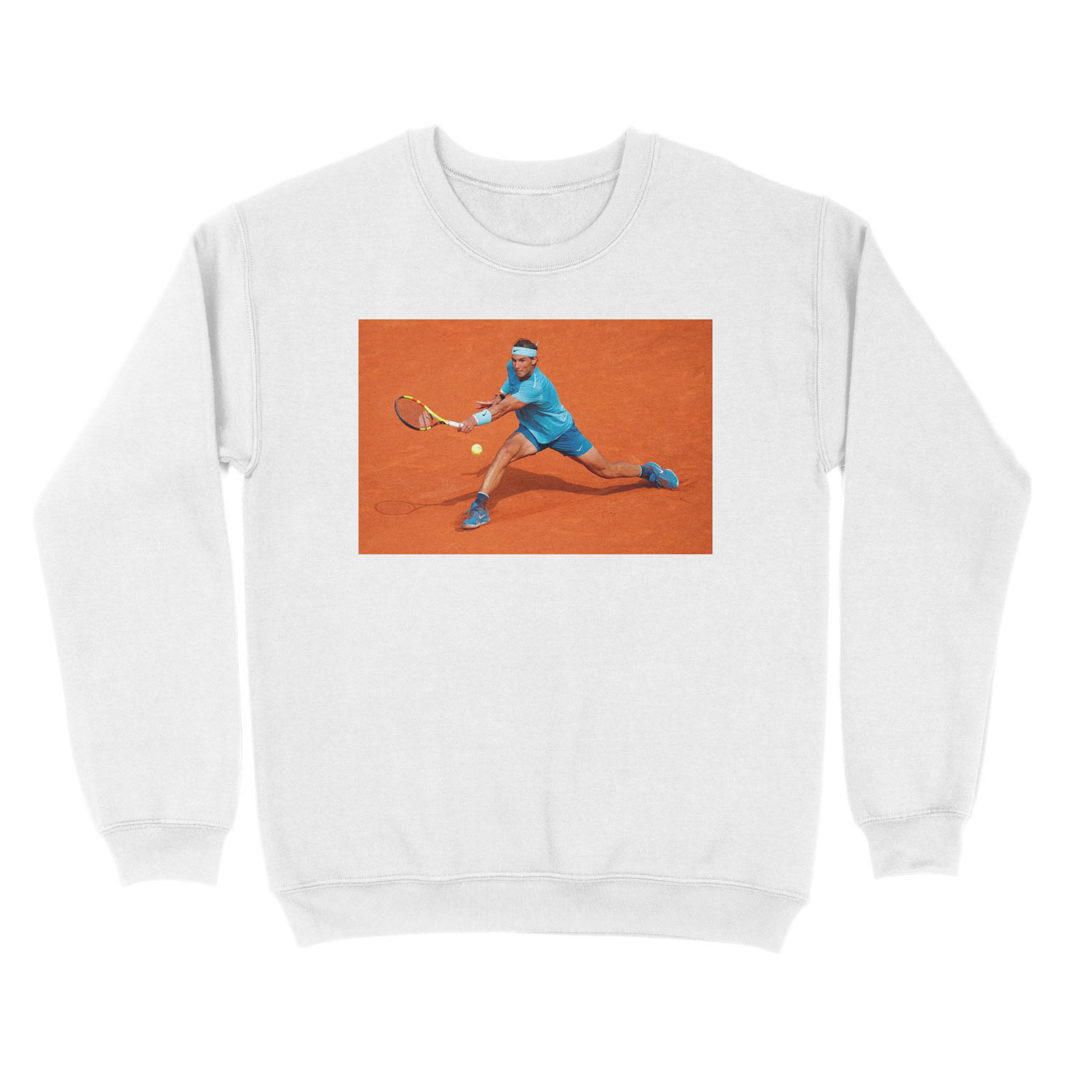 Rafael Nadal playing tennis Unisex Crewneck Sweatshirt - Image 2