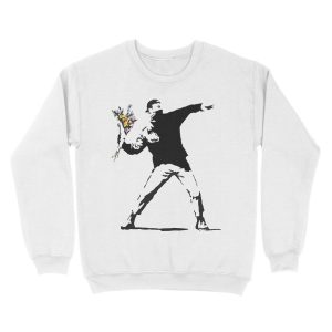 Alternative view of Rage Flower Bomber Stencil Unisex Crewneck Sweatshirt