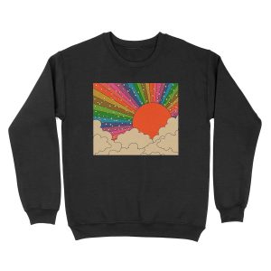 Rainbow 70s sun Unisex Crewneck Sweatshirt