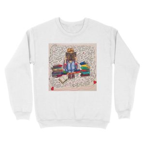 Alternative view of Reading is Dreaming with Open Eyes. Unisex Crewneck Sweatshirt