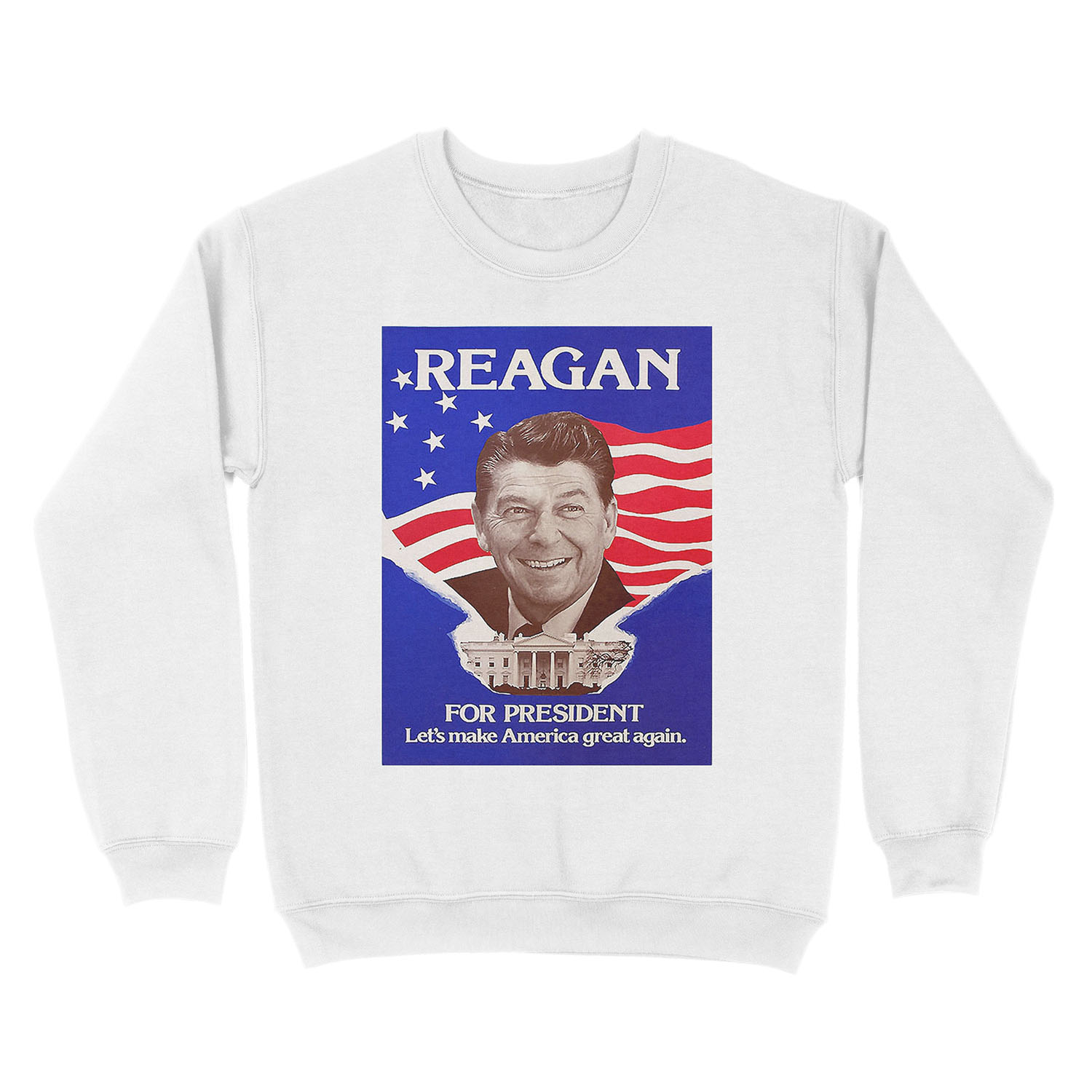 Reagan Bush '84 Retro Logo Red White Blue Election Ronald George 1984 84 Unisex Crewneck Sweatshirt - Image 2