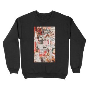red retro collage Unisex Crewneck Sweatshirt