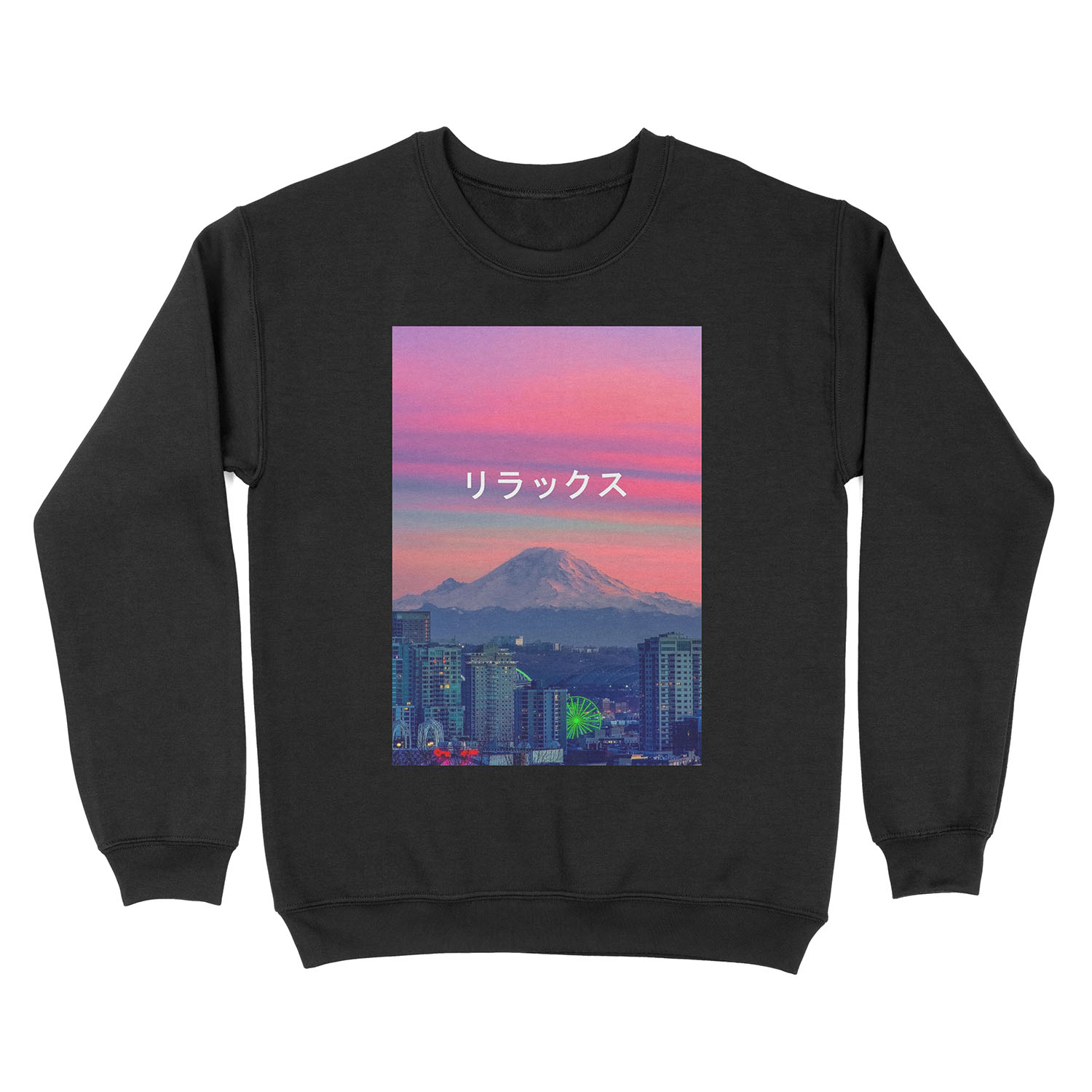 Relax (Vaporwave Japanese) Aesthetic Unisex Crewneck Sweatshirt