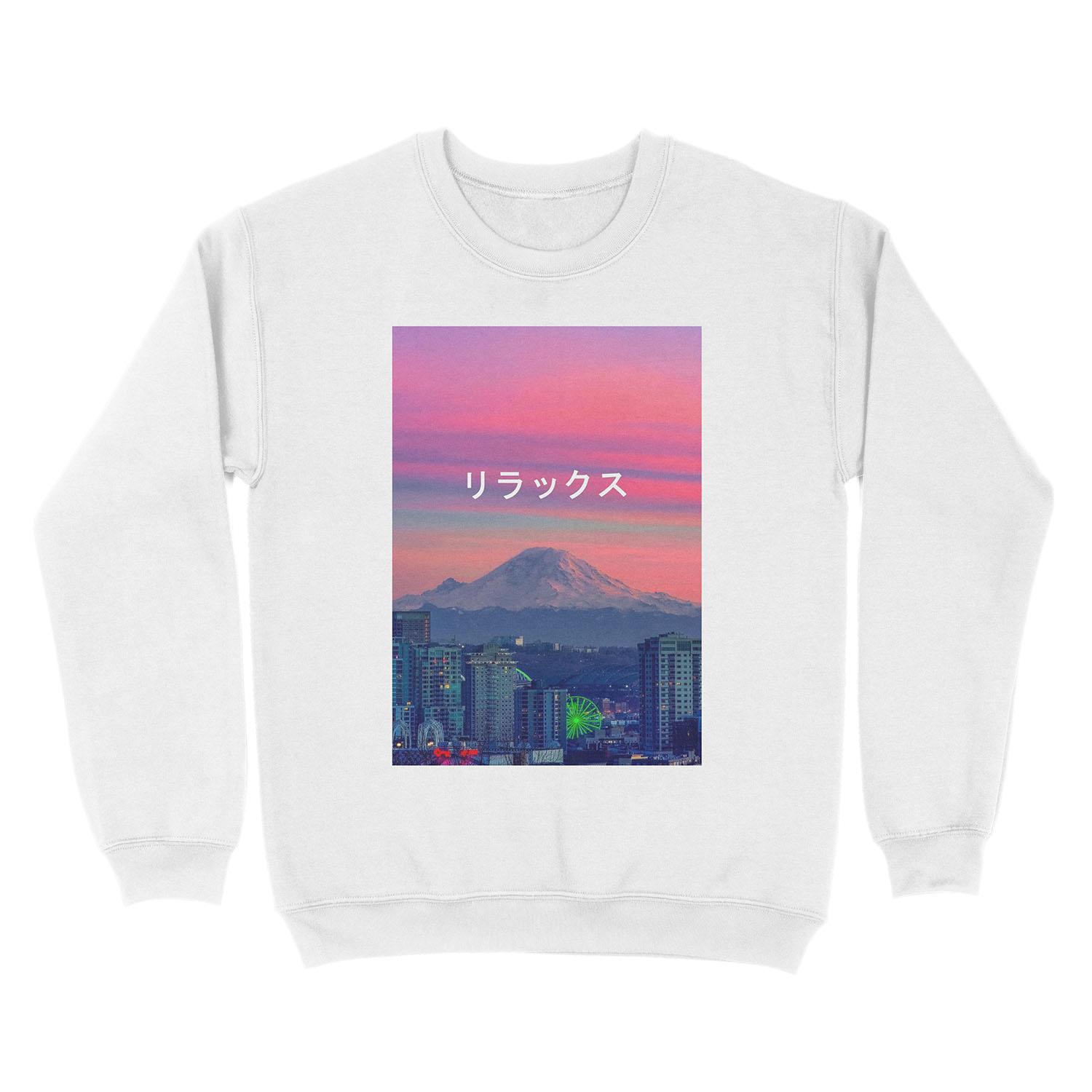 Relax (Vaporwave Japanese) Aesthetic Unisex Crewneck Sweatshirt - Image 2