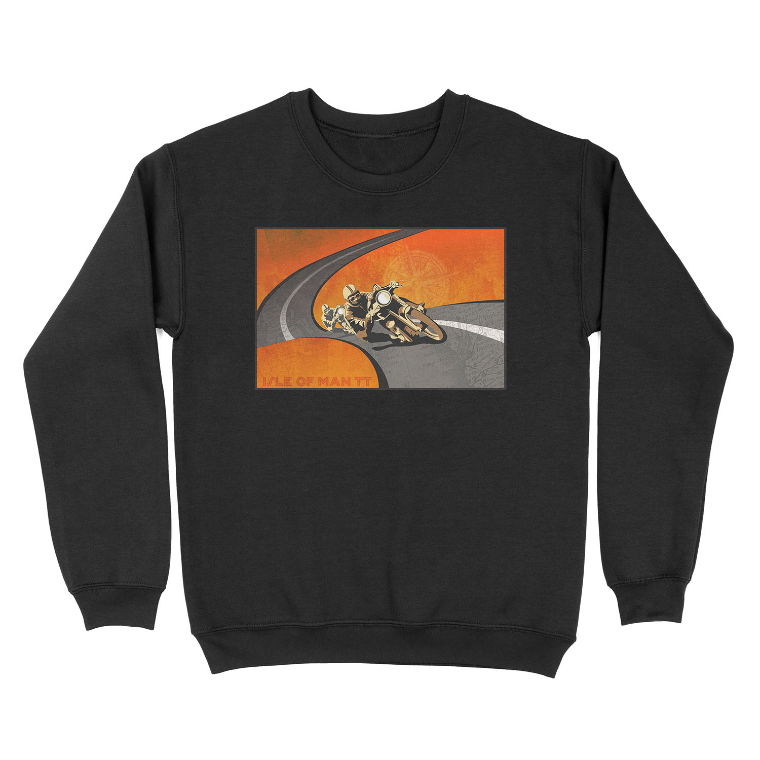 retro motorcycle Isle of Man TT poster Unisex Crewneck Sweatshirt