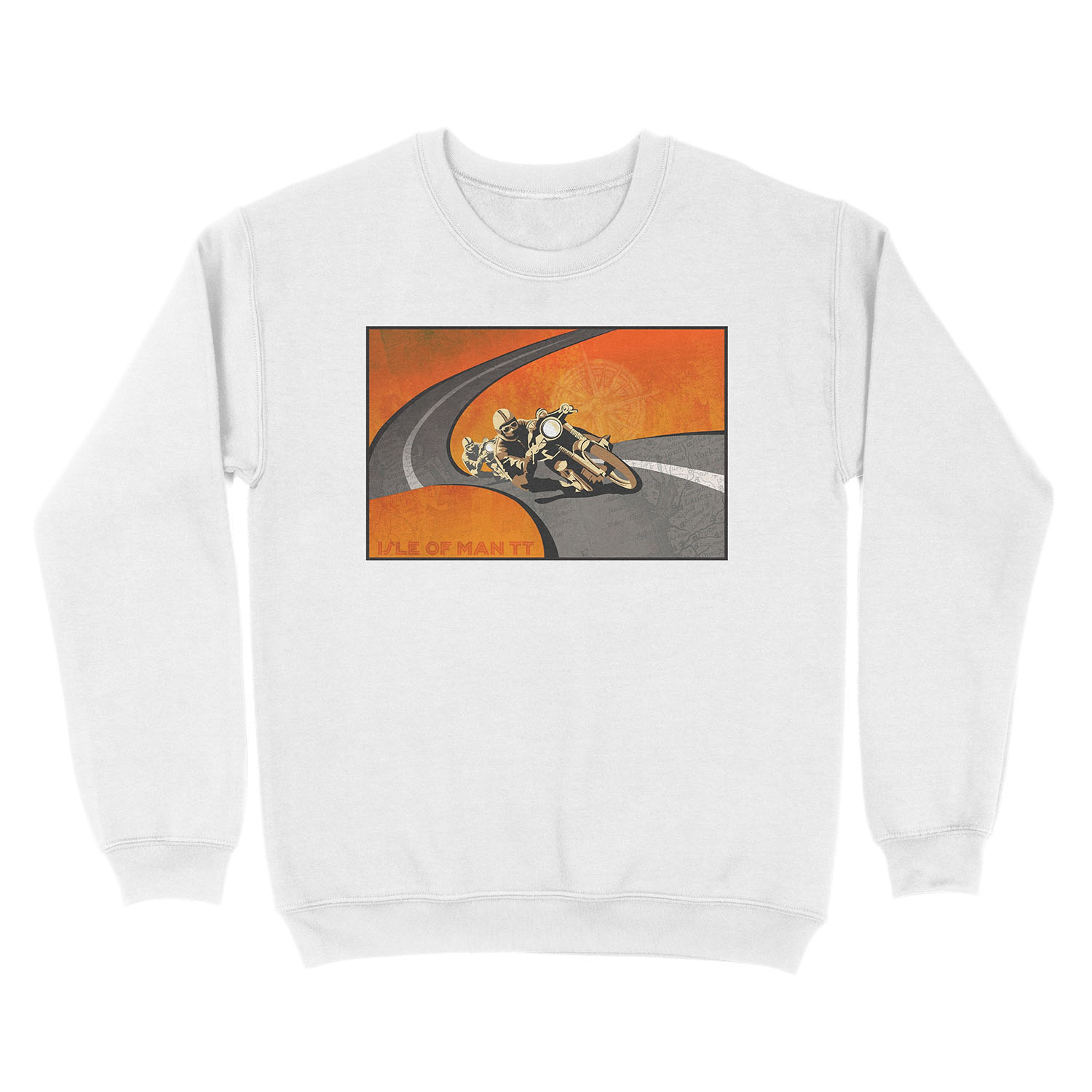 retro motorcycle Isle of Man TT poster Unisex Crewneck Sweatshirt - Image 2
