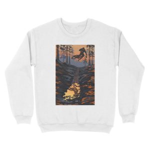 Alternative view of Retro styled mountain biking dirt jumper sunset Unisex Crewneck Sweatshirt