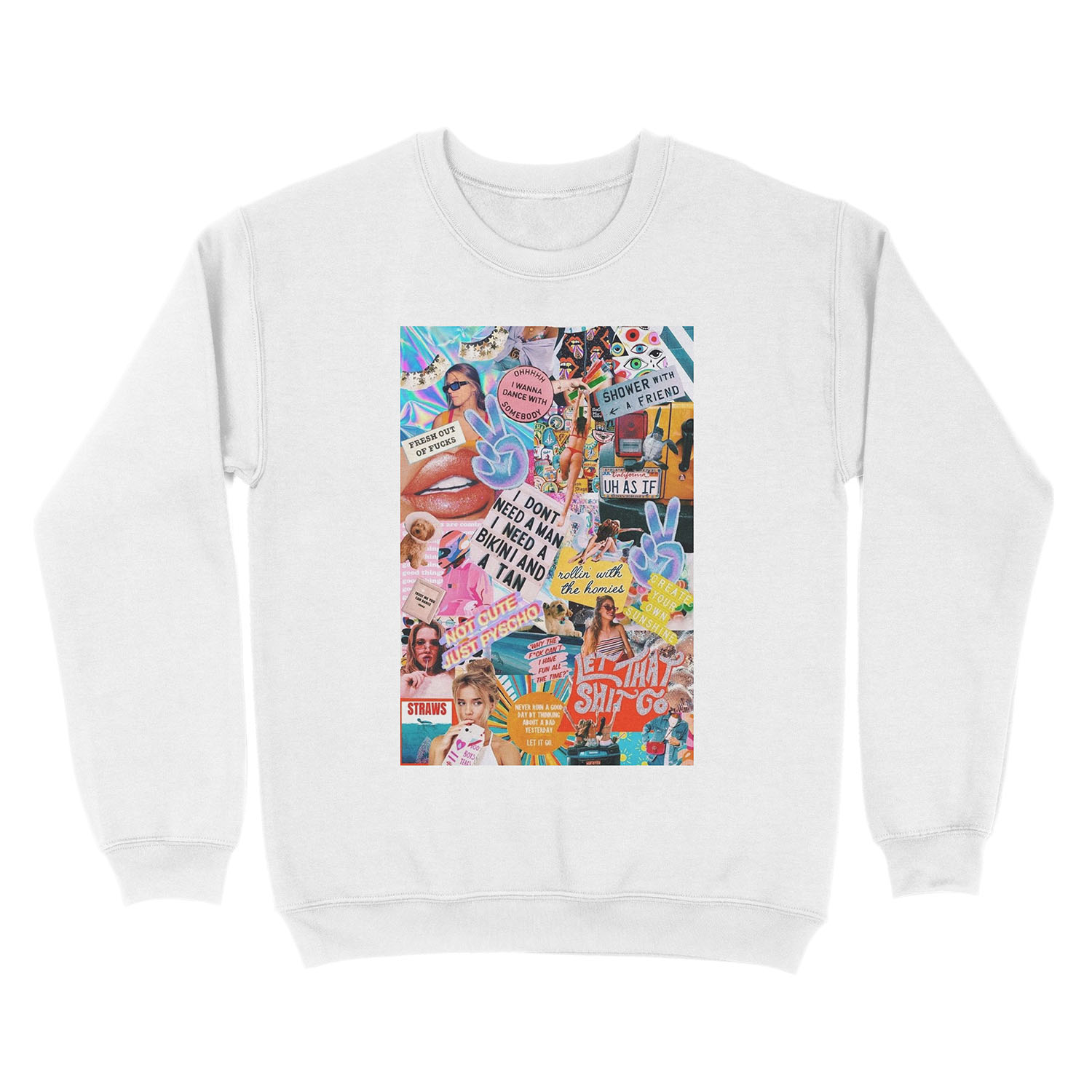 retro summer collage Unisex Crewneck Sweatshirt - Image 2