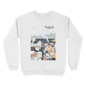 Alternative view of Reykjavik, Iceland, Travel poster Unisex Crewneck Sweatshirt
