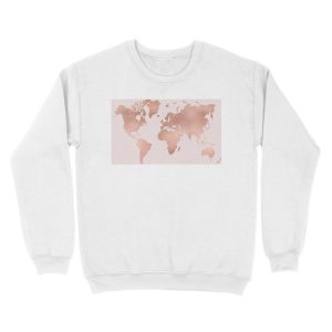 Alternative view of Rose Gold World Map Unisex Crewneck Sweatshirt