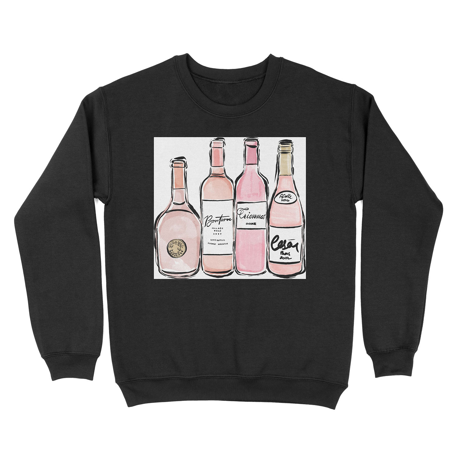 Rose Wine Print Unisex Crewneck Sweatshirt