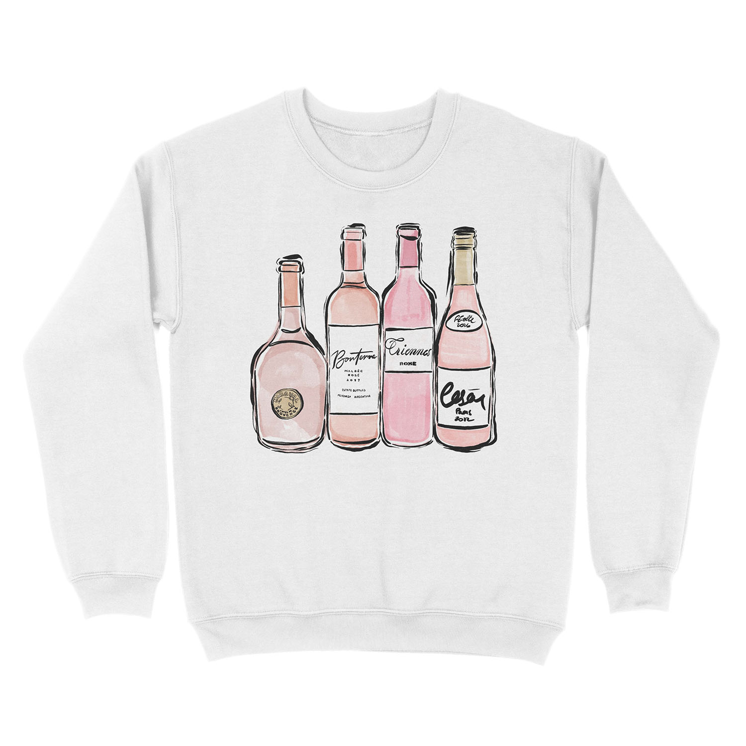 Rose Wine Print Unisex Crewneck Sweatshirt - Image 2