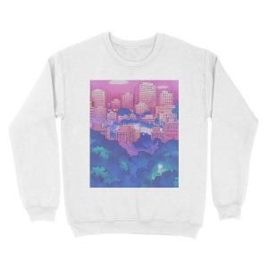 Alternative view of Sailor Moon Pink City Dream Landscape Unisex Crewneck Sweatshirt