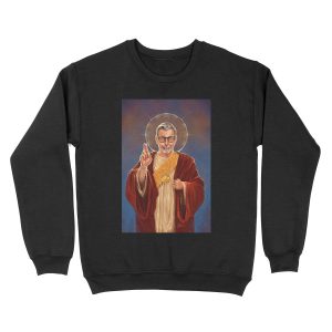 Saint Jeff of Goldblum - Jeff Goldblum Original Religious Painting Unisex Crewneck Sweatshirt