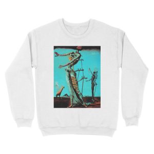 Alternative view of Salvador Dali Burning Giraffe Surreal Famous Painters Unisex Crewneck Sweatshirt