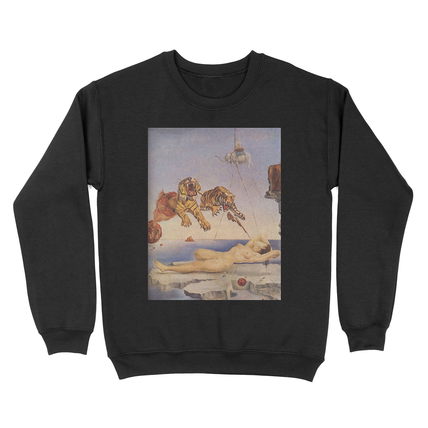 Salvador Dali, Dream Caused by the Flight of a Bee around a Pomegranate a Second before Awakening. Unisex Crewneck Sweatshirt