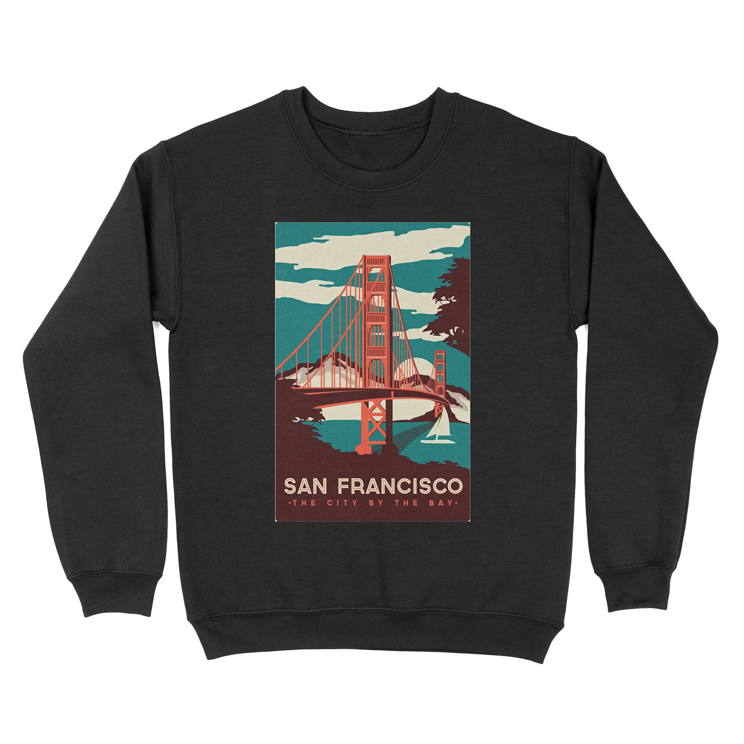 San Francisco Golden Gate Bridge Retro Unisex Crewneck Sweatshirt
