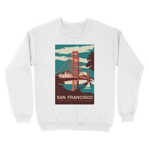 Alternative view of San Francisco Golden Gate Bridge Retro Unisex Crewneck Sweatshirt