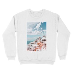 Alternative view of Santorini Oia Greece Unisex Crewneck Sweatshirt
