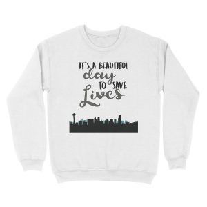 Alternative view of SAVE LIVES Unisex Crewneck Sweatshirt