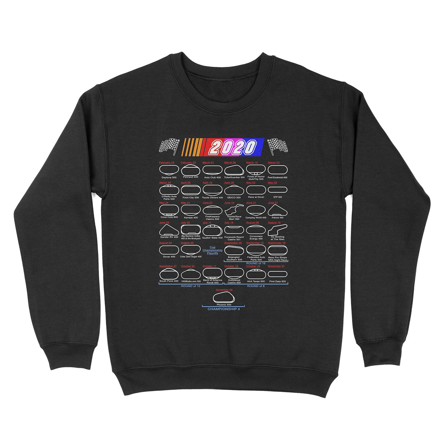 Schedule Nascar Cup Series 2020 Unisex Crewneck Sweatshirt