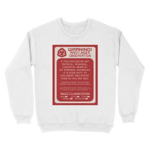 Alternative view of SCP Foundation Red WARNING Signage - Red Background Unisex Crewneck Sweatshirt
