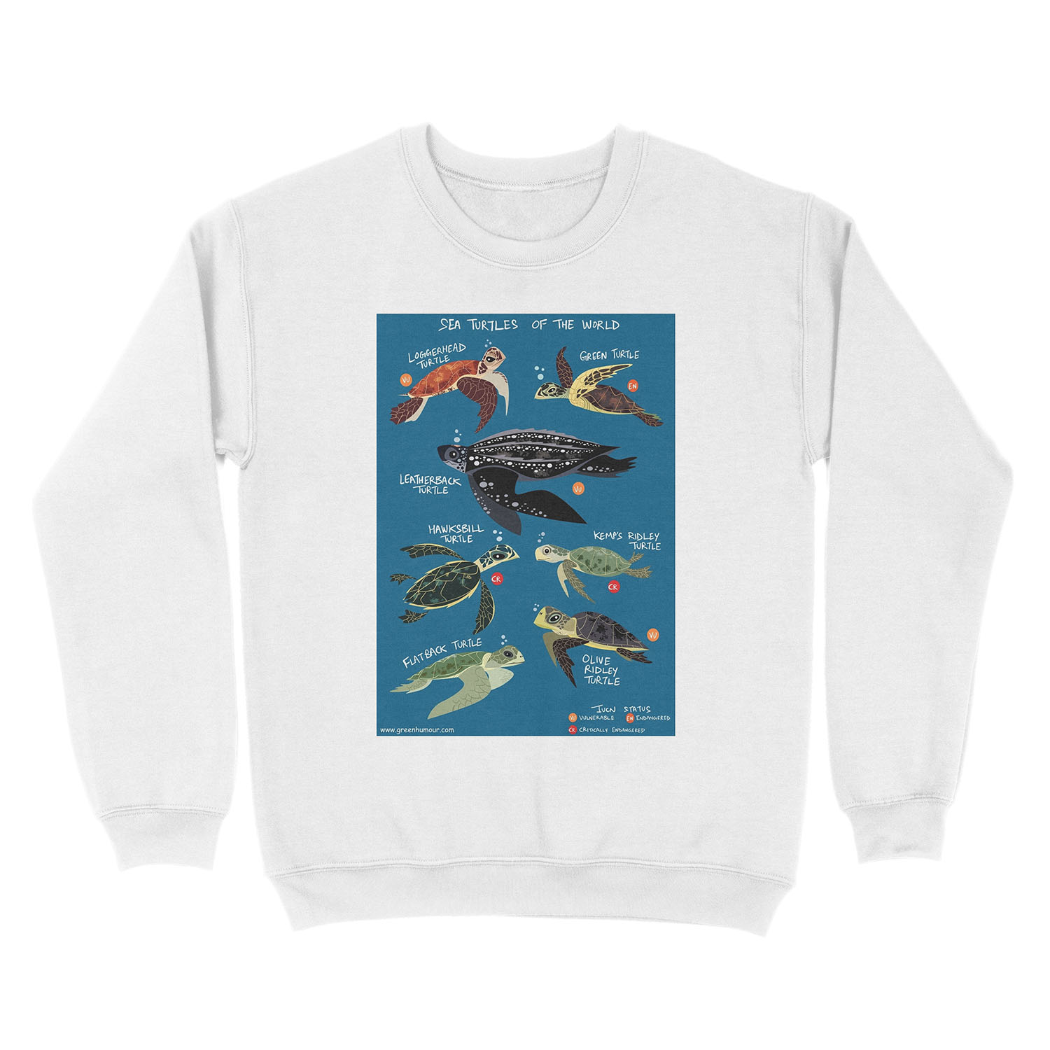 Sea Turtles of the World Unisex Crewneck Sweatshirt - Image 2