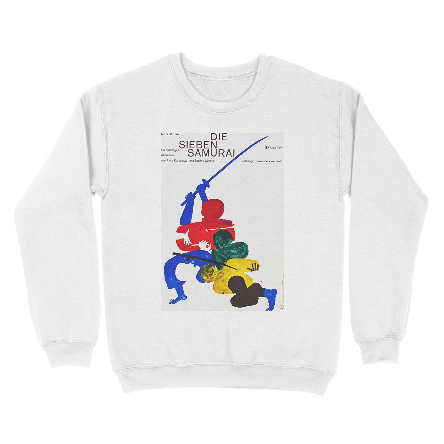 Seven Samurai - Vintage 1962 German Film Unisex Crewneck Sweatshirt - Image 2