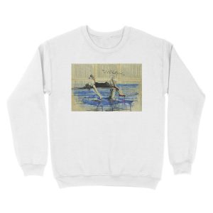 Alternative view of She is Too Fond of Books Unisex Crewneck Sweatshirt