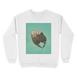 Alternative view of Significant Otters - Otters Holding Hands Unisex Crewneck Sweatshirt