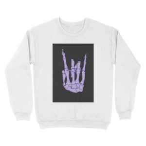 Alternative view of Skeleton hand | Lilac Unisex Crewneck Sweatshirt