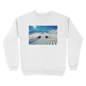 Alternative view of Ski's on Freshly Groomed Snow Unisex Crewneck Sweatshirt