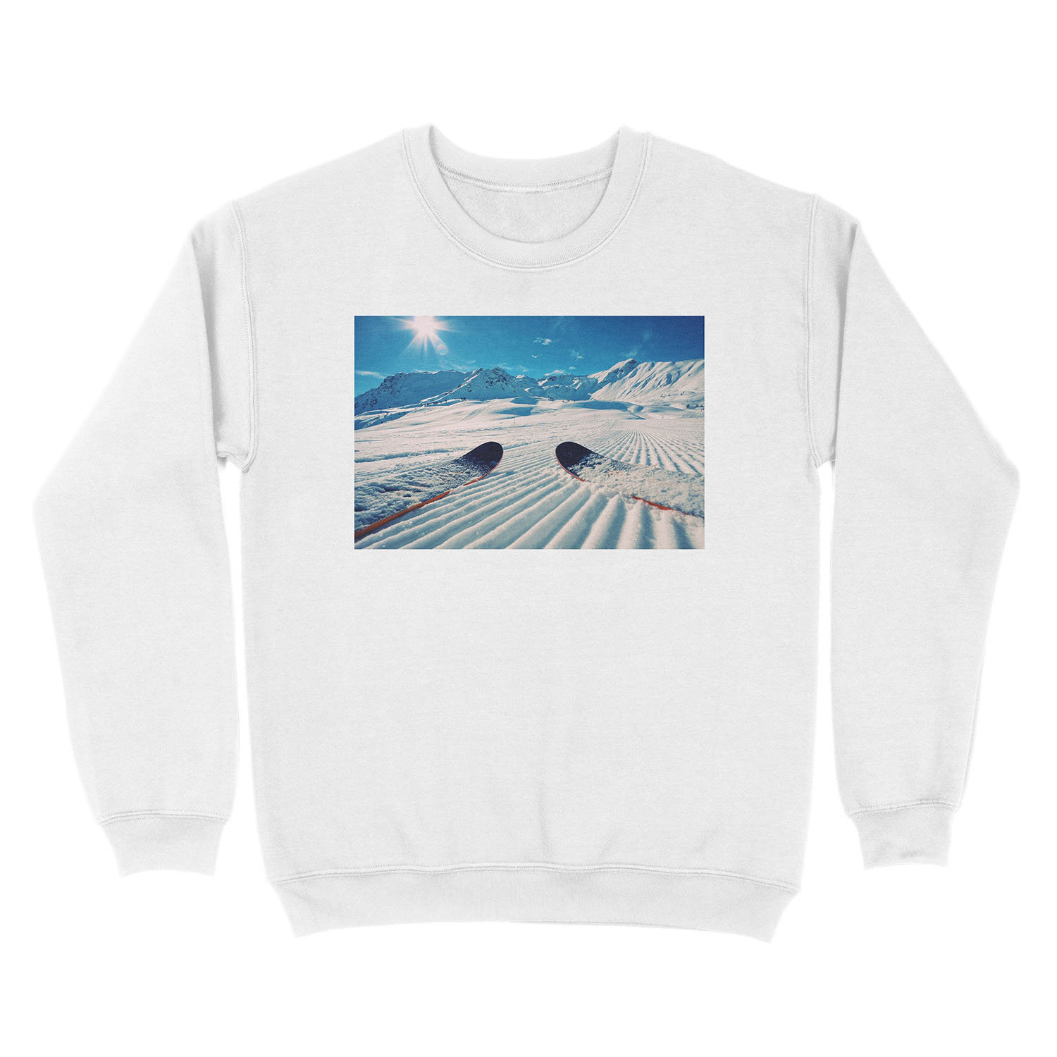 Ski's on Freshly Groomed Snow Unisex Crewneck Sweatshirt - Image 2
