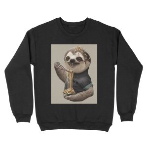 SLOTH EAT NOODLE Unisex Crewneck Sweatshirt