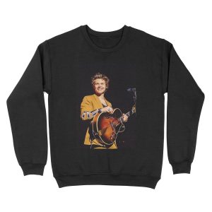 smile brown guitar harry Unisex Crewneck Sweatshirt