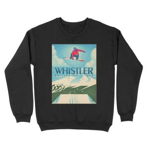 Snowboard Booter Whistler, BC Travel Unisex Crewneck Sweatshirt